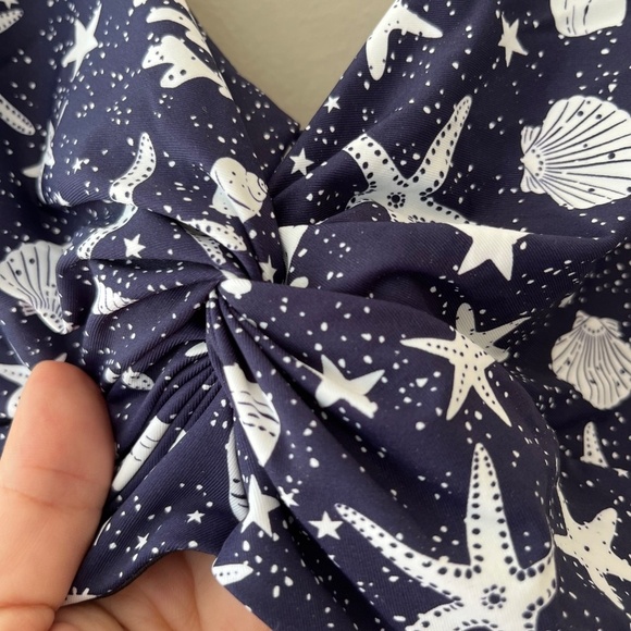 Tribal Sport XL Navy UPF 50 V neck One Piece Swimsuit Stretch Tummy Control NWOT - Picture 4 of 9